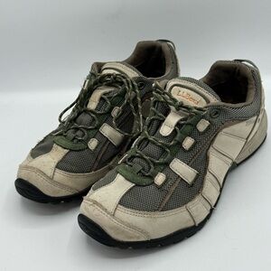 L.L. Bean Women's Tek 2.5 Hiking Shoes Olive and Beige Size 8